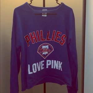VS Pink MLB Collection Phillies VNeck Sweater